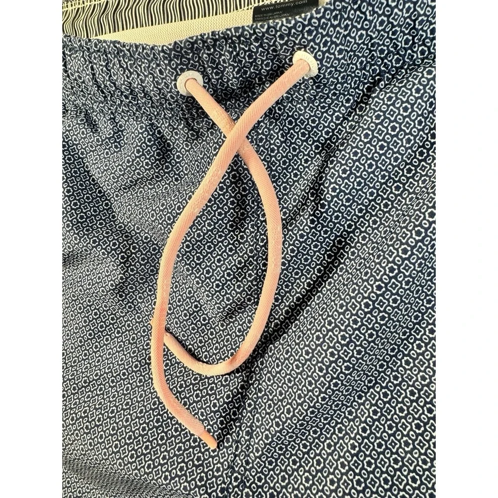 Tommy Hilfiger Men's Swim‎ Shorts Blue Geometric XL Drawstring Mesh Lined